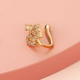 thumbnail image 6 of Women and Girls Crystal Nose Cuffs Fake Nose Cuff Fake Piercing African Nose Cuff Clip-On Nose Ring Non-Piercing Nose Ring Cuffs G-249 GOLD, 6 of 8