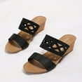 thumbnail image 6 of TSADFHJI Women Slippers Size 8 Wide Women Shoes with Rhinestones Fashionable Wedge Heels and Comfortable Women Sandals Slippers for Women with Arch Support Ons Black 7, 6 of 7