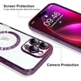 thumbnail image 5 of Magnetic Case Made for iPhone 16 Pro (6.3 Inch) [Built-in Camera Lens Protector] [Compatible with MagSafe] Soft TPU Anti-Scratch Shockproof Protective Slim Clear Case for Women Men&nbsp;- Purple, 5 of 6