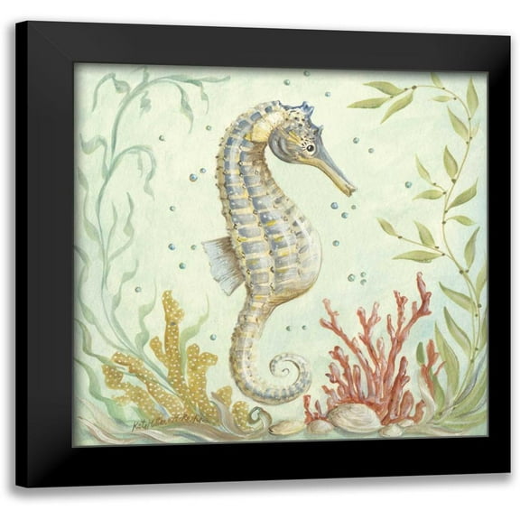 McRostie, Kate 12x12 Black Modern Framed Museum Art Print Titled - Seahorse II