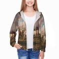 thumbnail image 3 of Xecao Three Horses Oil Painting Print Fishing Shirts for teenager Long Sleeve UV Sun Protection Hoodie with Zipper Outdoor Hiking Shirts-Large, 3 of 7