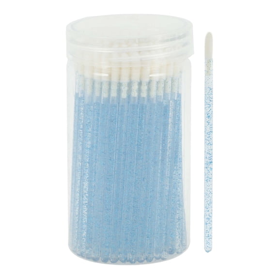 Unique Bargains 100 Pcs Durable Disposable Barreled Lip Brush for Vacation Blue