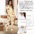 thumbnail image 6 of DISNIMO Rooster Pumpkin Printed Women's Pajamas Set Casual Button Down Nightwear Pj Sets Halloween Loungewear Long Sleeve Sleepwear with Long Pants, (Available in Plus Size), 6 of 6