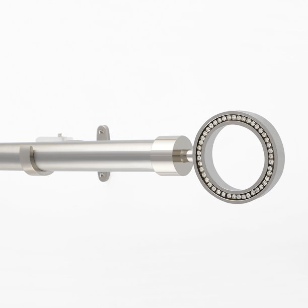 Download Deco Window 1 Inch Adjustable Satin Silver Curtain Rod for Windows Curtains with Decorative ...