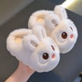 thumbnail image 4 of Gvdentm Cute Cartoon Slippers Fall Winter Children's Cotton Slippers for Boys Girls Little Kid Home Warmth Plush Slipper Shoes(White,9.5), 4 of 4