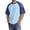 Blue, variant on Mens T-Shirts Summer Loose Fit Crew Neck Elbow Sleeve Color Block Tops Casual Tops