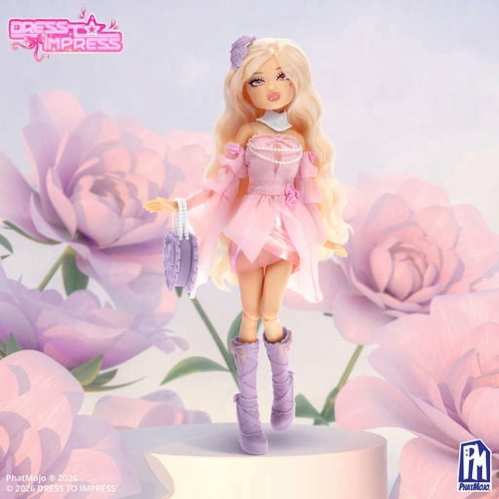 Dress To Impress - Winter Rose Fashion Doll -  Series 1 - 11.5-Inch Tall - Includes DLC Code Redeemable on Roblox - Officially Licensed Doll by PhatMojo