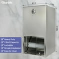 thumbnail image 2 of Stardrix Distributeur de Papier Toilette Commercial en Acier Inoxydable 2 Rouleaux, Support Mural Robuste avec Serrure pour Salle de Bain, 2 of 7