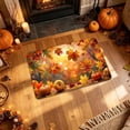 thumbnail image 5 of Ouuluon Soft Fall Pumpkin Maple Leaf Floor Mat, 16x24 inch Halloween Thanksgiving Decorative Rug for Bathroom Kitchen Porch Entryway, 5 of 6