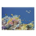 thumbnail image 1 of Ocean Cutting Board, Colorful Underwater World with Corals Tropical Fish Exotic Diving Travel Destination, Decorative Tempered Glass Cutting and Serving Board, Large Size, Blue Yellow, by Ambesonne, 1 of 1