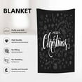 thumbnail image 3 of Throw Blanket 40x50 Inch,Black White Merry Christmas Text Cozy Soft Lightweight Fuzzy Flannel Blanket 50x40 Inch Suitable for Couch Bed Sofa Living Room in All Seasons, 3 of 6