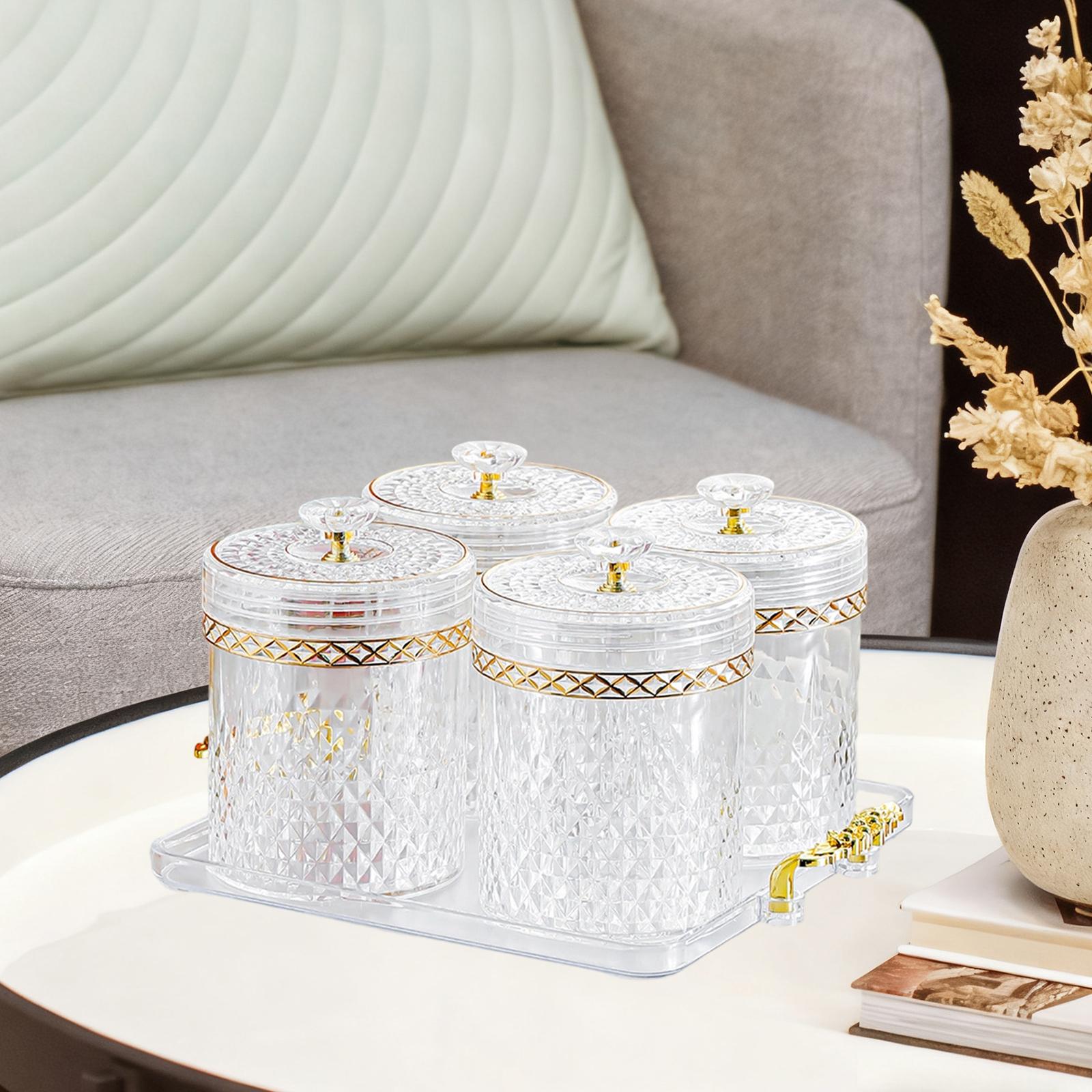 kowaku Food Storage Container Set Airtight Jar with Lid Compact Divided Compartments Sturdy Versatile Spice And Storage Suitable for Home Use Entertaini Clear