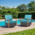 thumbnail image 2 of PARKWELL Outdoor Deep Seat Cushion Set, 22 x 24, Water Repellent, Fade Resistant, 6-Inch Thicken Deep Seat Bottom and Back Cushion for Chair, Sofa, and Couch, Turquoise, 2 of 8