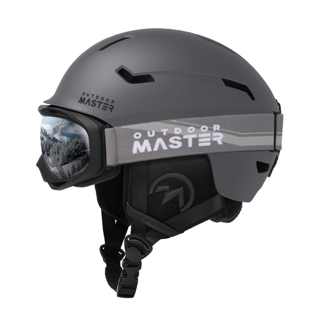 Juego de cascos de esquí OutdoorMaster, carcasa de policarbonato duradera para adultos