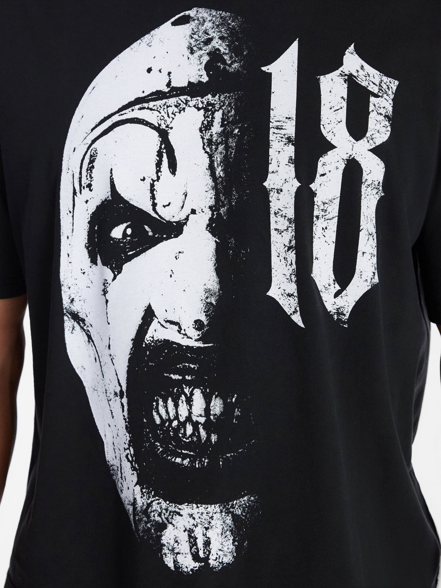 Terrifier Men's and Big Men's Split Face Graphic Tee with Short Sleeves, Sizes XS-5XL