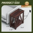 thumbnail image 2 of Narrow End Table with Charging Station of Open Storage Shelf，Sofa Side Table with 2 USB Ports and 2 Power Outlets，Slim Farmhouse End Table for Small Spaces，Bedroom, Living Room, Espresso, 2 of 7