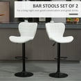thumbnail image 4 of HOMCOM Bar Stools Set of 2 Adjustable Height Swivel Bar Chairs PU Leather, 4 of 10
