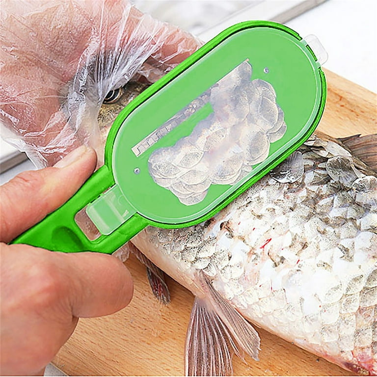 PRINxy Fish Scalers With Cover + Planer 2 In 1 Scrapers Fast Fish Scale  Remover,Fish Descaler Tool Skin Brush Scraping Cleaning Peeler Scraper Blue  