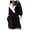 A-Black204, variant on XIAOCHA Women's Sherpa Robe Hooded Belted Long Sleeve Night Gown