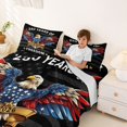 thumbnail image 4 of Manfei Patriotic Eagle Bed Sheets, Grunge American Flag Full Size Sheets, Black Red Blue White, Black Reversible 4-Piece (1 Flat Sheet, 1 Fitted Sheet and 2 Pillowcases), 4 of 6