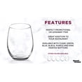 thumbnail image 2 of Stemless Wine Glasses by ARC 5.5 oz. Set of 12, Bulk Pack - Perfect for Hotel, Bar, Restaurant or Lounge - Black, 2 of 5