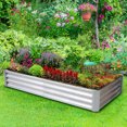 thumbnail image 1 of Holaki Galvanized Planter Bed,Galvanized Raised Garden Bed Kit, Galvanized Planter Raised Garden Boxes Outdoor, Square Large Metal Raised Garden Beds for Vegetables, 8*4*1ft, 1 of 8