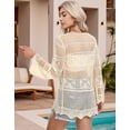 thumbnail image 6 of Swimsuit Cover Up for Women Tied Open Front Cardigans Beach Cover Up Long Sleeve Crochet Swim Cover Ups Shermie, 6 of 8