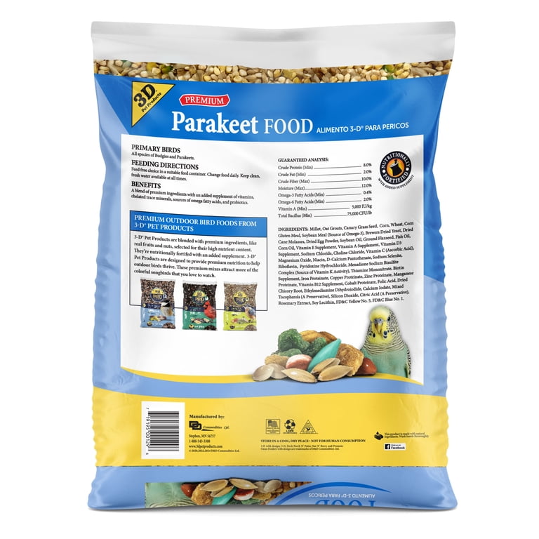 Blue Seal Colors 'N Chorus Parakeet Bird Food - 50 Lb Bag Of Premium Seed Mix