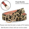 thumbnail image 2 of Women Leather Belt Fashion Double O-Ring Soft Faux Leather Waist Belts For Jeans Dress, 2 of 6