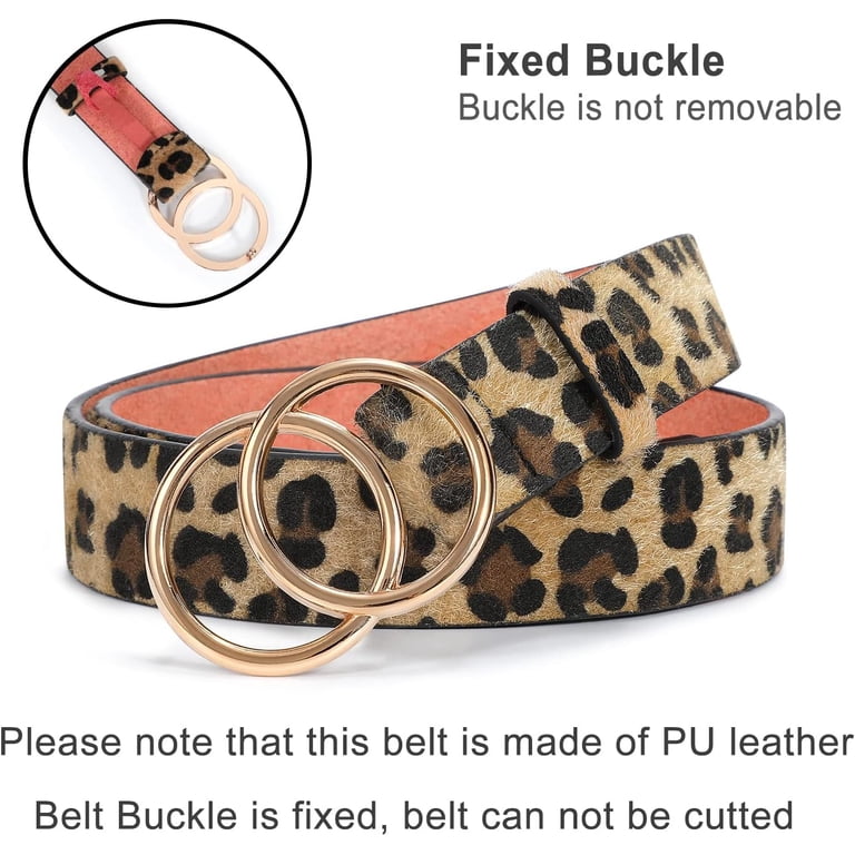 PU Leather Double O Ring Faux Leather Waist Belt Women Leather Belt Fashion Double O-Ring Soft Faux Leather  main image 3