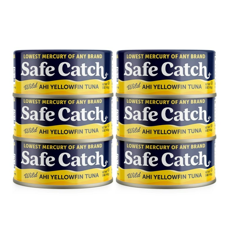 Pack of 6) Safe Catch Wild Ahi Yellowfin Tuna, 5 oz