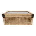 thumbnail image 5 of Creative Co-Op Woven Rattan Display Boxes with Glass Lids & Fir Wood Frame (Set of 2 Sizes), 5 of 5
