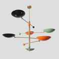 thumbnail image 3 of Stilnovo Style 6 Multi Color Shade Sputnik Chandelier Light Fixture Mid Century Brass Chandelier, 3 of 5