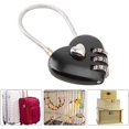 thumbnail image 5 of ShenMo (Black) Portable Combination Padlock 3 Digit Combination Lock, Durable Heart Pleated Padlock, Hall Locker Backpack Luggage Jewelry Box, 5 of 5