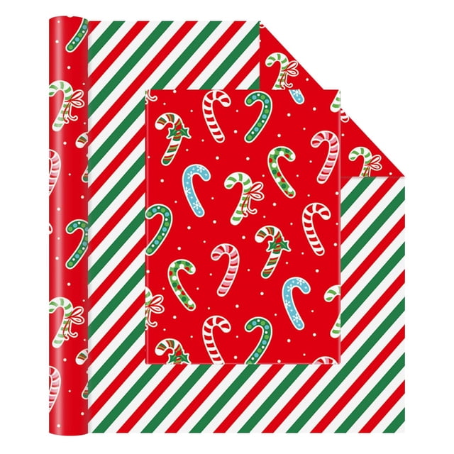 Rollo de papel de regalo WERNNSAI, reversible, 43 x 10 m