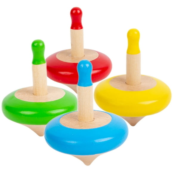 MasteelfCA 4 Pcs Jouets Gyro en Bois Jouets Gyro Colorés Jouets Gyro de Table Amusants Jouets Gyro Portables Petits Jouets Gyro