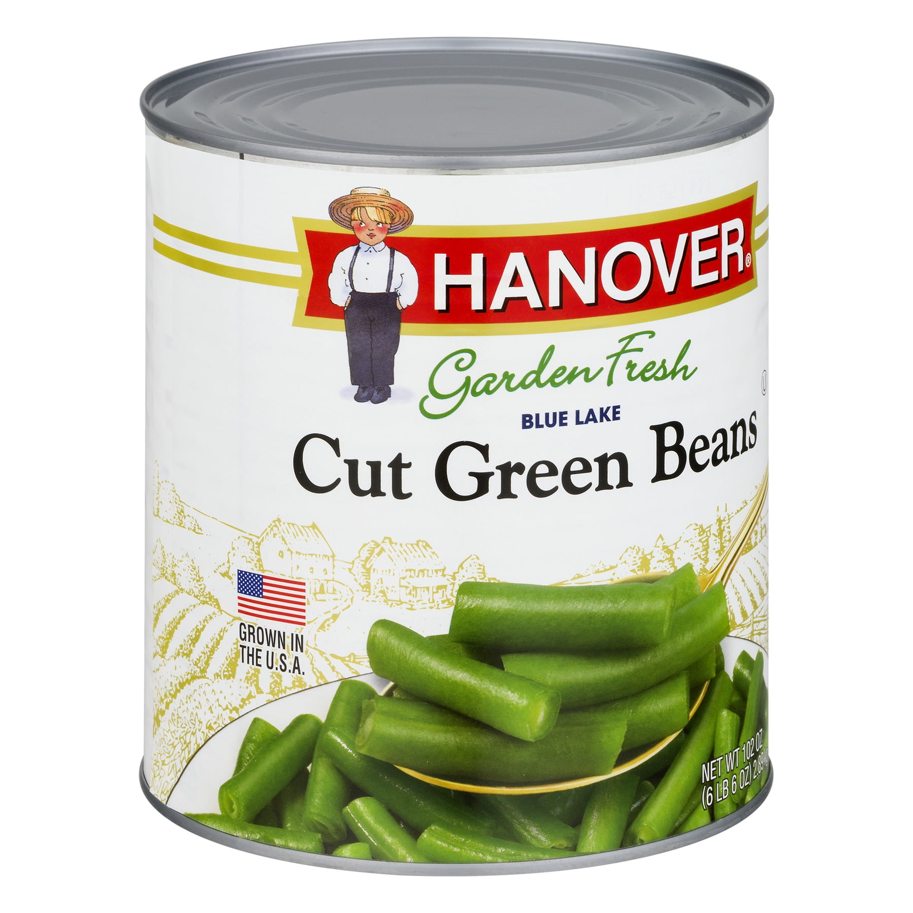 Hanover Garden Fresh Blue Lake Cut Green Beans, 102 oz Can – Value-Size Shelf-Stable Vegetables for Family Meals