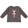 thumbnail image 3 of Inktastic Ballerina with Two Buns Girls Long Sleeve Toddler T-Shirt, 3 of 5