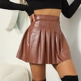 thumbnail image 4 of Idoravan Women's Basic Versatile Skirt Clearance Womens Fashion Solid Color Dress High Waist Sexy Pack Hip Skirt Irregular Wrinkles Design Skirt, 4 of 5
