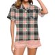 thumbnail image 1 of Conjunto de Verano para las Mujeres, Estampado Cuello de Manga Corta Y Pantalones Cortos, Moda Casual de Dos Piezas, 1 of 8