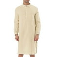thumbnail image 1 of MAWCLOS Robe Homme Chemises Boutonnées Manches Longues Chemise de Soirée Poche avant Col Rond Vacances Hauts Kaki TG, 1 of 4