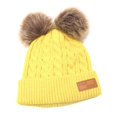 thumbnail image 3 of Niños Niñas Pompones Sombrero Grueso Cálido Invierno Suave Tejido Gorros - Amarillo, tal se describe Yotijar Chicos niñas pom pom poms sombrero, 3 of 9