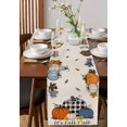thumbnail image 4 of Blue Orange Pumpkins Fall Burlap-Cotton Table Runner 70 Inches Long,Thanksgiving Maple Leaf Rustic Farmhouse Table Runners,Outdoor Dining Tablecloths Decor for Baby Shower Party Wedding 13x70, 4 of 9