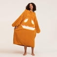thumbnail image 5 of Pumpkin Hooded Wearable Blanket for Adults - Halloween Costume Flannel Wrap Hoodie Blanket Fall Throw for Women Men Halloween Pumpkin Costume Long Hooded Blanket Sweatshirt, Orange L, 5 of 9