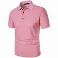 thumbnail image 6 of Afdoent Golf Polo Shirts For Men Solid Color Versatile Male Leisure Loose Collar Button Open Collar Ribbed Sports Short Sleeve Shirt Classic Sport Shirts, 6 of 6