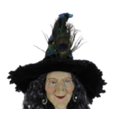 thumbnail image 3 of Karen Didion Glitzy Peacock Witch Figurine 26 Inch Halloween Decoration, 3 of 4