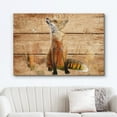 thumbnail image 2 of wall26 - Double Exposure Rustic Canvas Wall Art - Fox in The Wild on Vintage Wood Background - Giclee Print Modern Wall Art | Stretched Gallery Wrap Ready to Hang - 16x24 inches, 2 of 7