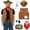 Brown, variant on Cowboy Costume, Cowboy Outfit, Western Outfit for Men, Cowboy Cos, Cowboy Cosplay, Cowboy Outfit for Men-Western Costume Set Hat Necklace Bandana Tassel Vest Buckle for Cosplay Rodeo Party, Black XXL