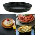 thumbnail image 3 of 9 Inch Tray Carbon Steel Non-stick Pie Cake Mold Baking Tool Baking Mould Pan Non-stick Pizza Pan Quiche Pan With Removable Bottom Removable Loose Bottom Quiche Pan Tart Pie Pan, 3 of 10
