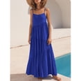 thumbnail image 2 of Vestido de mujer, vestido informal de verano sin mangas para mujer, vestido sin mangas con frunces irregulares, funcionalidad inteligente, 2 of 6